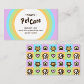 Rétro Fun Pet Care Carte de visite assis (Devant / Derrière)