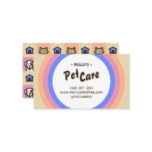 Rétro Fun Pet Care Carte de visite assis