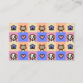 Rétro Fun Pet Care Carte de visite assis (Dos)