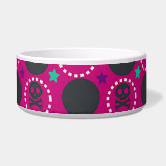 Retro Fun Pink Skull Patroon Voerbakje