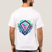 Retro Fun: Pixelated Abstract T-shirt T shirt. (Achterkant)