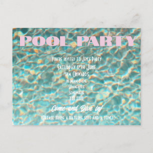 Retro Fun Pool Party uitnodiging