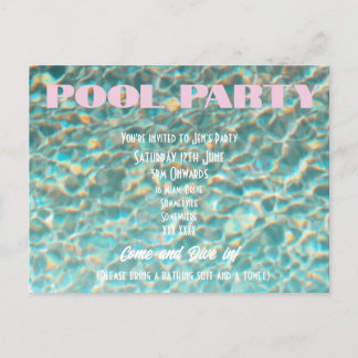 Retro Fun Pool Party uitnodiging