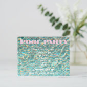 Retro Fun Pool Party uitnodiging (Staand voorkant)