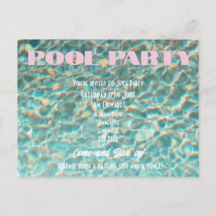 Retro Fun Pool Party uitnodiging