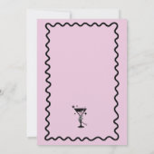 Retro Fun Roze en Zwart Halloween Party Kaart (Achterkant)