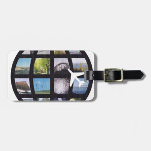 Retro Fun Wereldbol International Style Fun Design Bagagelabel
