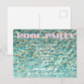 Retro Fun Zwembadfeest Uitnodiging (Voorkant / Achterkant)