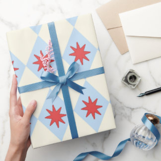 Retro Funhaus Circus Ster Diamant Cadeaupapier