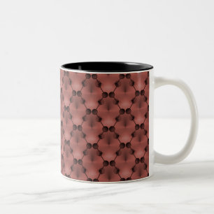 Retro Funk Circles Mok, maroon Tweekleurige Koffiemok
