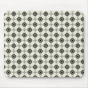 Retro Funk Geometric Mousepad, Black and Ivory Muismat