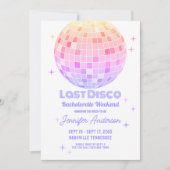 Retro Funky 70s Pink Disco Bachelorette Weekend Kaart (Voorkant)