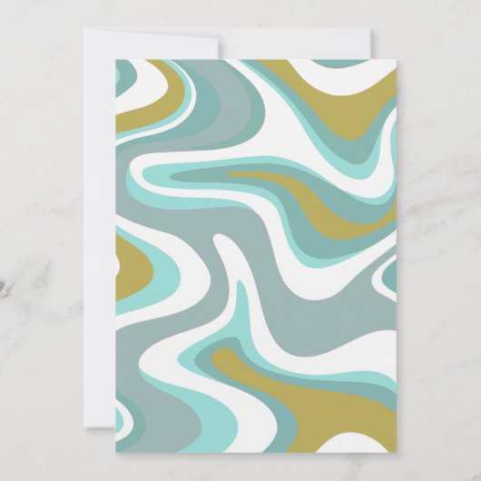 Retro Funky Blue en Gold Afstuderen Invitation Kaart (Achterkant)