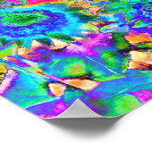 Retro funky Blue Sunflower Poster (Hoek)