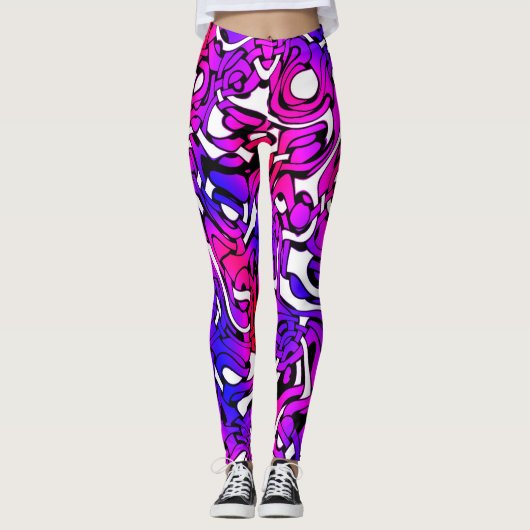 Retro Funky Bright Colours Pop Art Leggings (Voorkant)