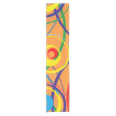 Retro Funky Circle Design Korte Tafelloper (Voorkant)