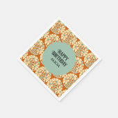 Retro Funky Groovy Boho Botanische Verjaardag Servet (Hoek)