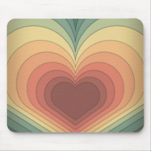 Retro Funky Kleurrijke Hart Mousepad Muismat