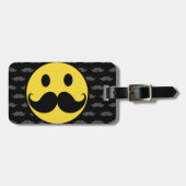 Retro Funky Mustache Mustache Bagagelabel (Voorkant horizontaal)
