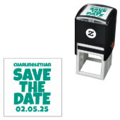 Retro Funky Pink Green Bewaar de datum QR-code Zelfinktende Stempel (In situ)