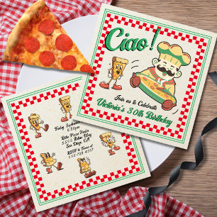 Retro Funky Pizza Box Italiaanse chef verjaardagsf Kaart