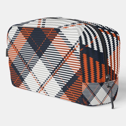 Retro Funky Plaid Mannen Reizen Toilettasje (Rechterhoek)