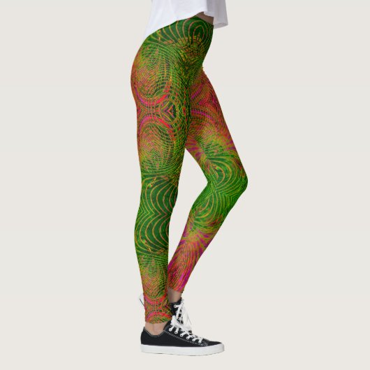 Retro Funky Psychedelisch Patroon Legging (Rechts)