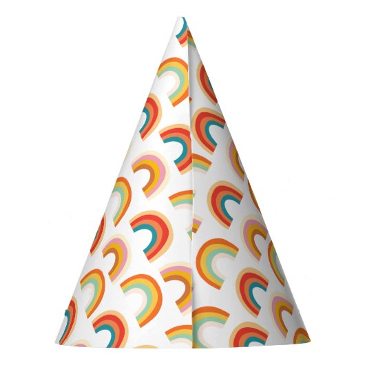 Retro Funky Rainbow Groovy Kleurrijke Party Pet Feesthoedjes (Achterkant)