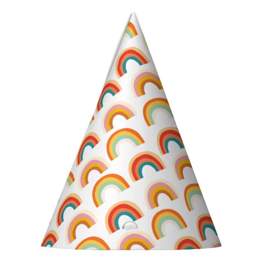 Retro Funky Rainbow Groovy Kleurrijke Party Pet Feesthoedjes (Links)