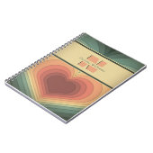 Retro Funky Romantic Heart Carnet Monogramme (Côté gauche)