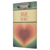 Retro Funky Romantisch Monogram Hart Klembord (Links)