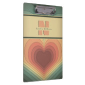 Retro Funky Romantisch Monogram Hart Klembord (Rechts)