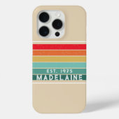 Retro  Funky Stripes Beige Case-Mate iPhone Case (Achterkant)