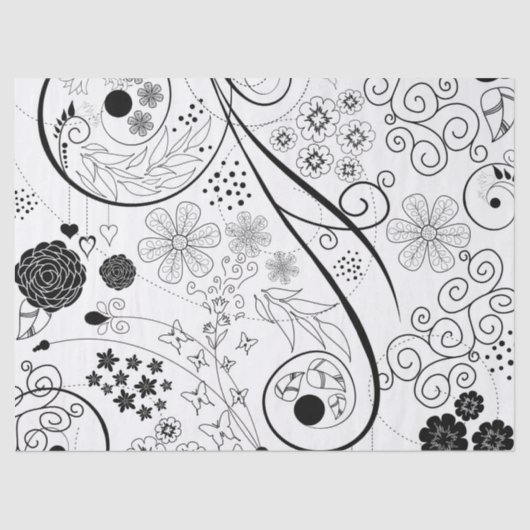 Retro Funky Trendy Pattern Tissuepapier (Voorkant)