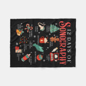 Retro Funny 12 Days Of Sonography Ultrasound Tech Fleece Deken (Voorkant (Horizontaal))