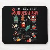 Retro Funny 12 Days Of Sonography Ultrasound Tech Muismat (Voorkant)