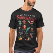 Retro Funny 12 Days Of Sonography Ultrasound Tech T-shirt (Voorkant)