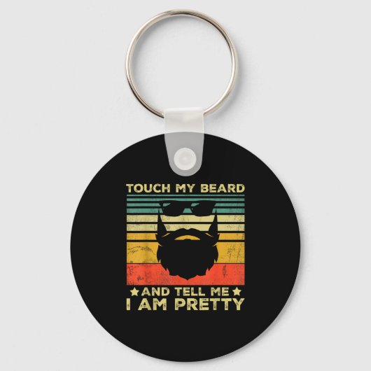 Retro Funny Beard Quote Gift For Bearded Men And L Sleutelhanger (Voorkant)