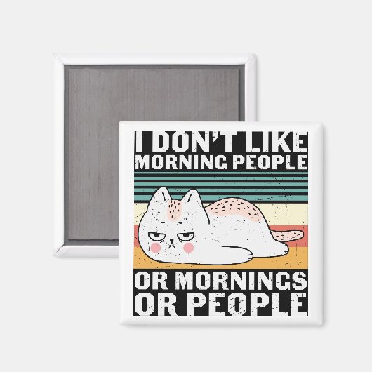 Retro Funny Cat Magnet Magneet (Voorkant / Achterkant)