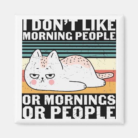 Retro Funny Cat Magnet Magneet (Voorkant)