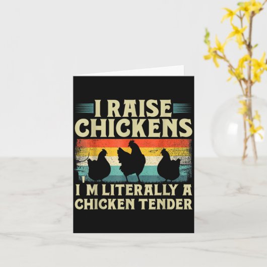 Retro Funny Chicken Lover Gift – I Raise Chickens Kaart (Gele Bloem)