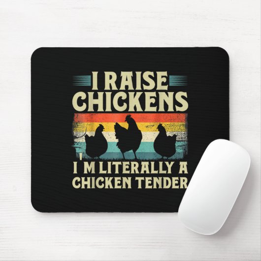 Retro Funny Chicken Lover Gift – I Raise Chickens Muismat (Met muis)