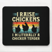Retro Funny Chicken Lover Gift – I Raise Chickens Muismat (Voorkant)