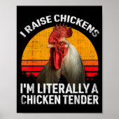Retro Funny Chicken Lover Gift – I Raise Chickens Poster (Voorkant)