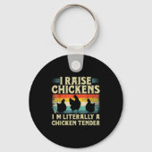 Retro Funny Chicken Lover Gift – I Raise Chickens  Sleutelhanger (Voorkant)