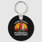 Retro Funny Chicken Lover Gift – I Raise Chickens Sleutelhanger (Voorkant)