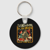 Retro Funny Christmas Holiday From The Windows To Sleutelhanger (Voorkant)