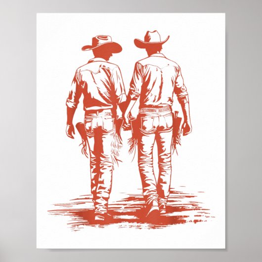 Retro Funny Cowboy Gay Trans Rights Lgbt Pride Poster (Voorkant)