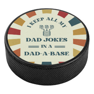 Retro Funny Dad Jokes Vaders dag cadeau voor vader Hockey Puck