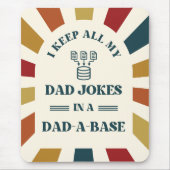 Retro Funny Dad Jokes Vaders dag cadeau voor vader Muismat (Voorkant)